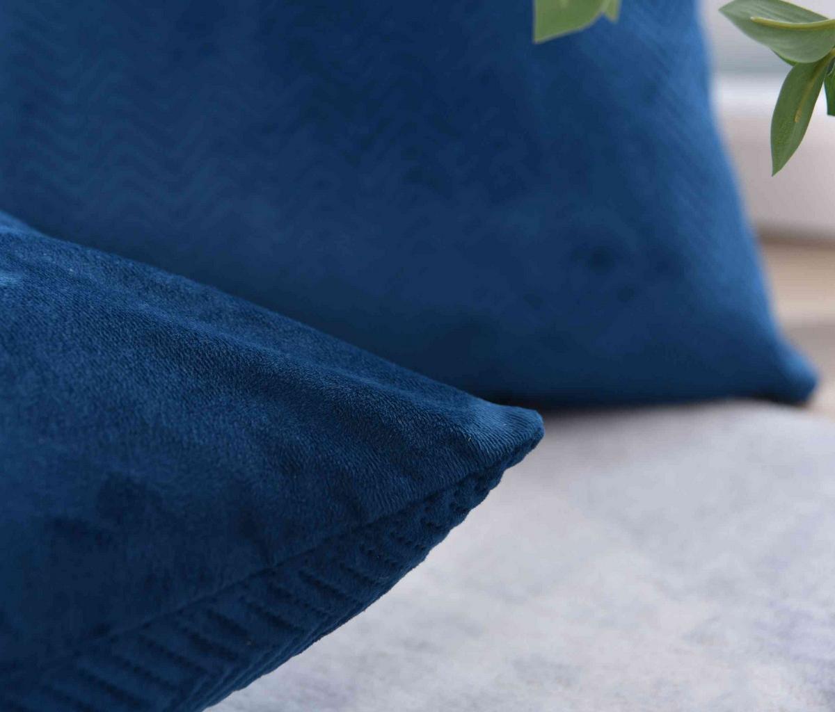 DEKOKISSEN Greta 45x45 cm Blau - Blau, Textil (45/45cm)