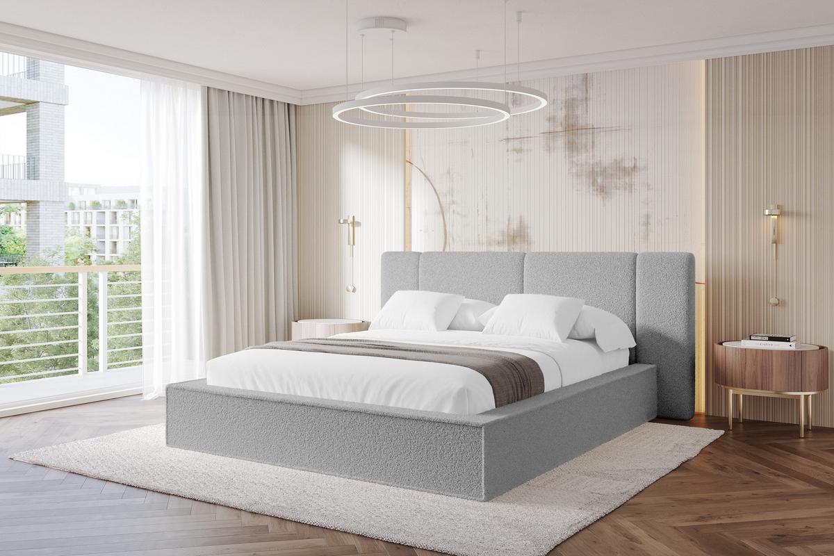 POLSTERBETT mit Bettkasten und Lattenrost, Bett mit Matratze H3/H4 - RIVO 120x200 Hellgrau - Taupe, Holzwerkstoff/Textil (120/200cm) - ALTDECOR