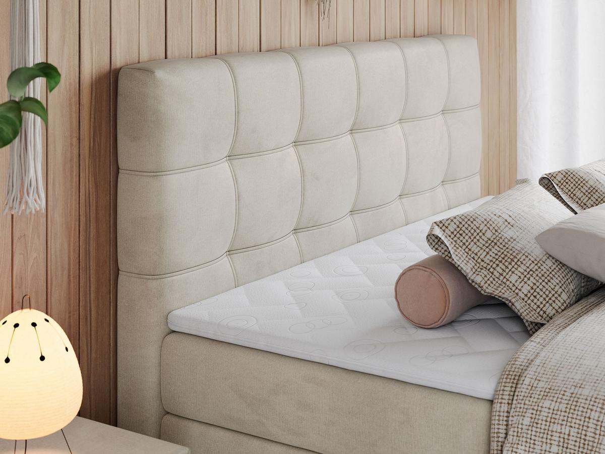 BOXSPRINGBETT ERNI KING 140/200 Beige Velvet - H3 - Beige, Holz/Textil (140/200cm) - MKS