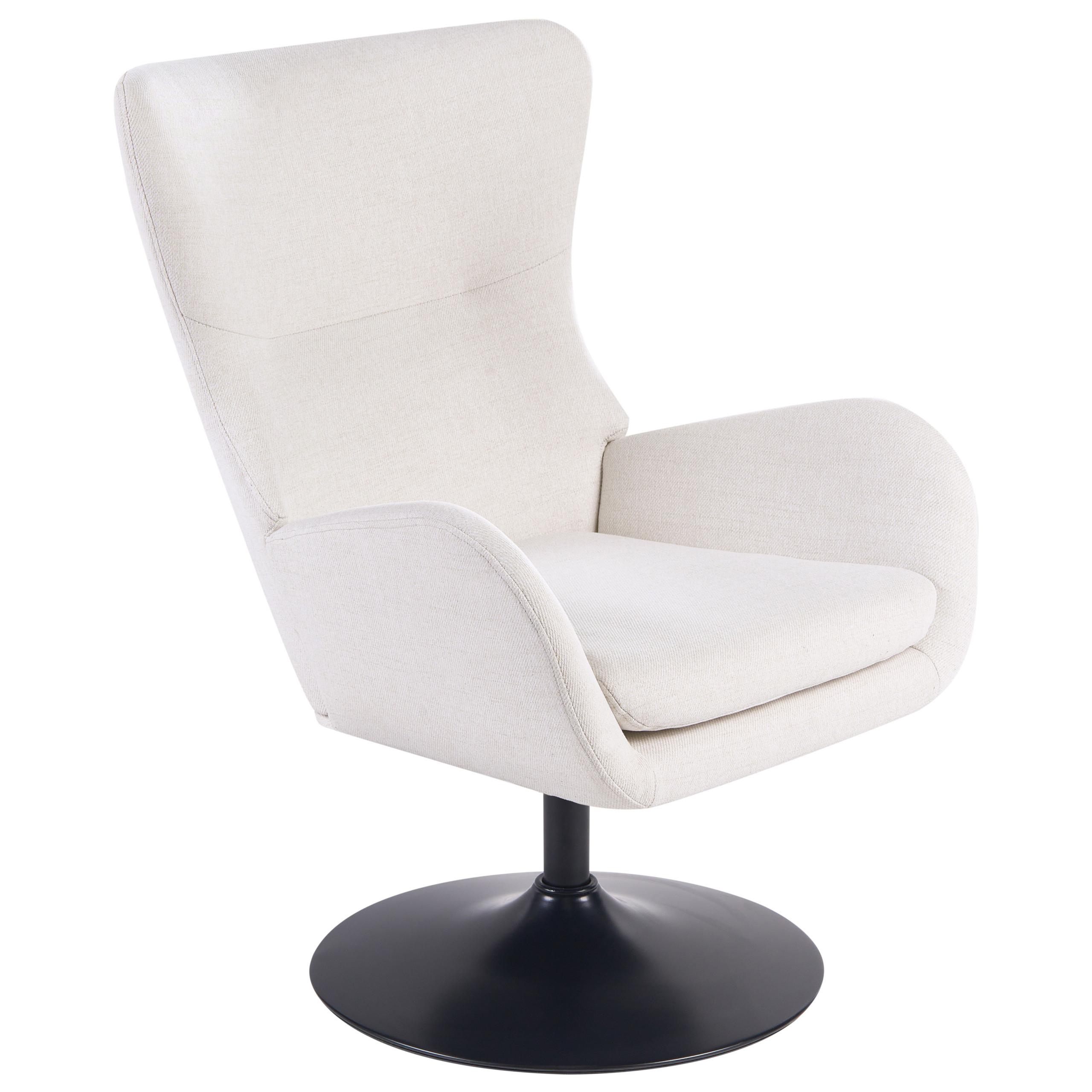 DREHSESSEL Cremeweiß Vigge - Weiß, Textil (70/96/78cm) - Beliani