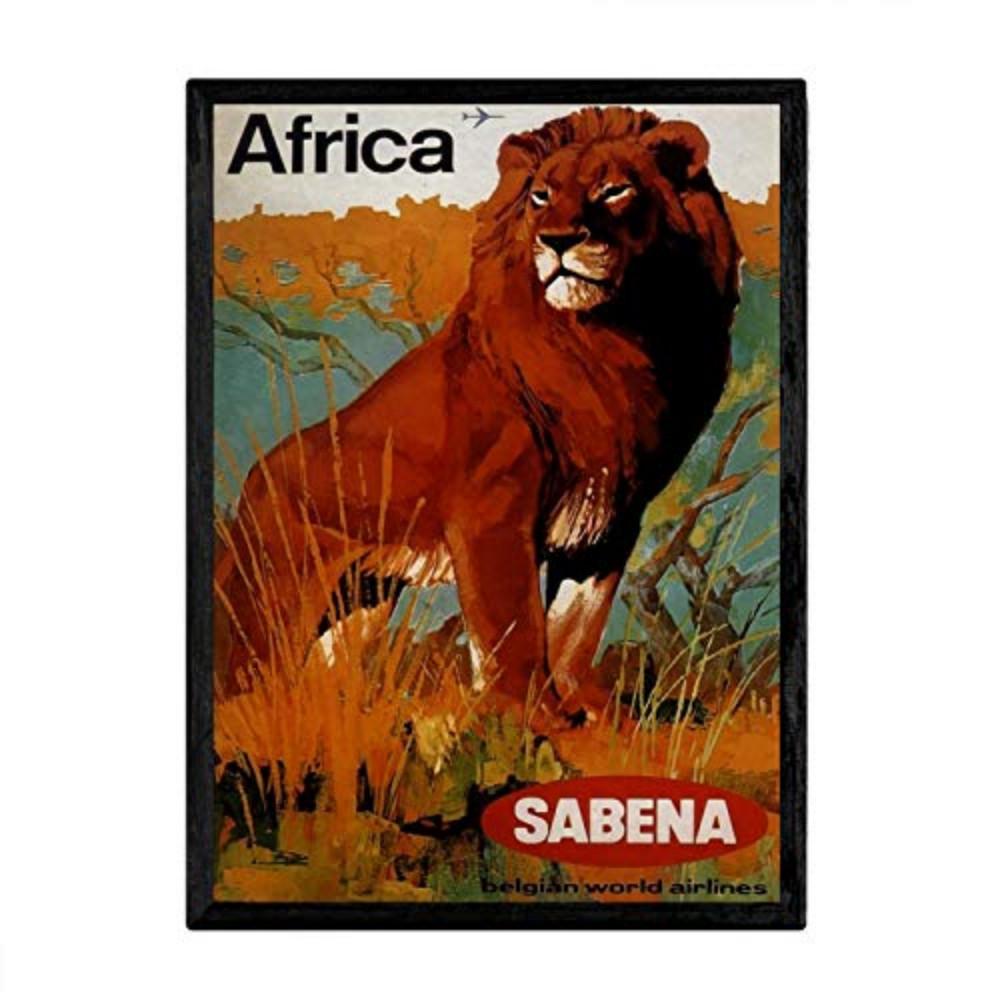 POSTER Afrika Sabena A3 Schwarzer Rahmen - Schwarz, Papier (29.7/5/42cm) - Nacnic