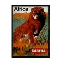 POSTER Afrika Sabena A3 Schwarzer Rahmen - Schwarz, Papier (29.7/5/42cm) - Nacnic