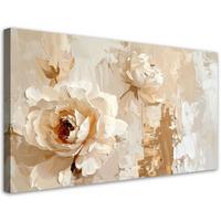 LEINWANDBILD Blumen 80x40cm - Beige, Textil (80/40cm) - Feeby