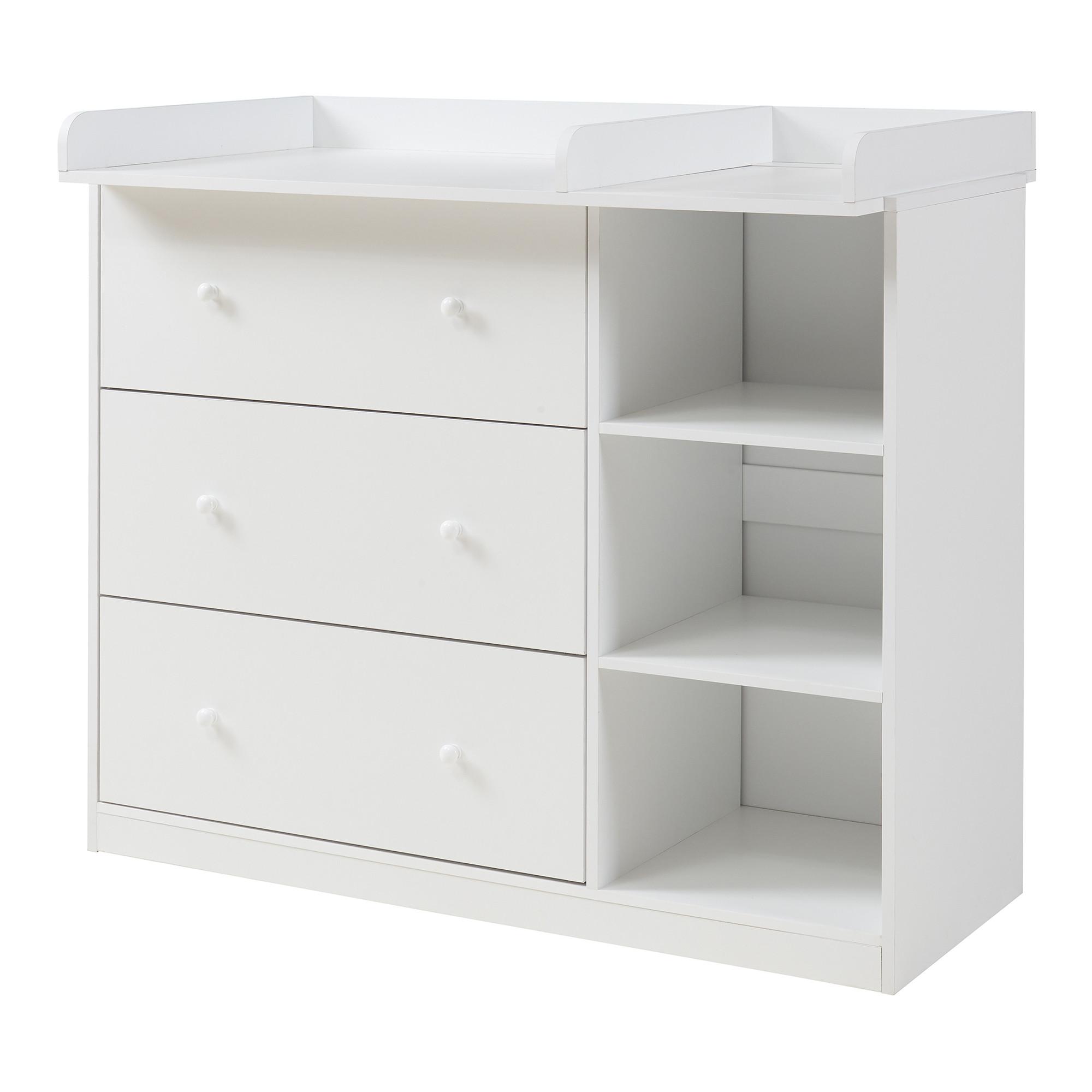 WICKELKOMMODE Beldinupp - Weiß, Holzwerkstoff (55/93/110cm) - [en.casa]