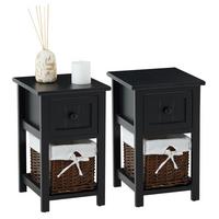 NACHTTISCH MESSINA 2ER-SET - Schwarz, Holzwerkstoff (28/46/31cm) - CARO-Möbel