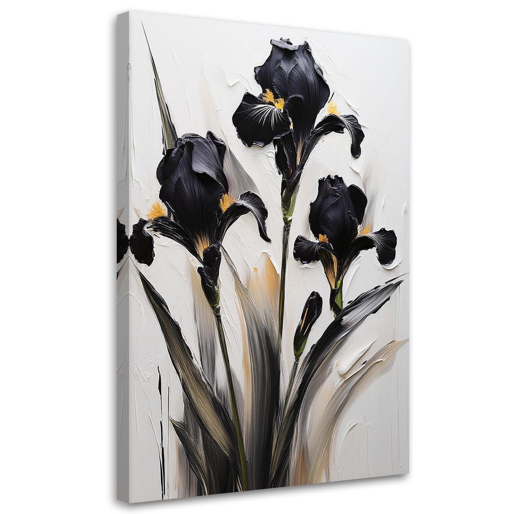 WANDBILD schwarze schwertlilien - Schwarz, Textil (40/60cm) - Feeby