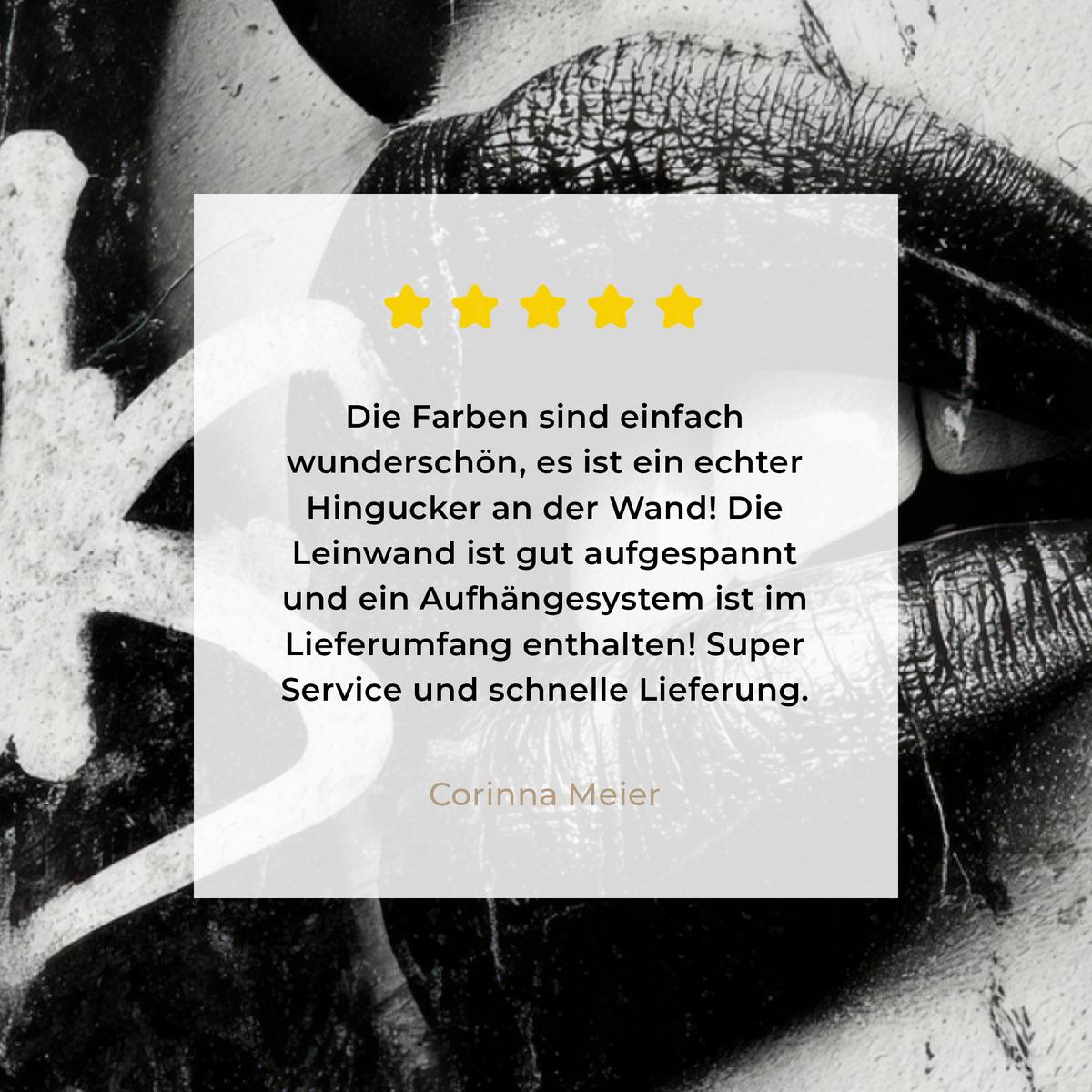 LEINWANDBILD Gesicht - Mund - Graffiti - Schwarz Room Decor 30x40 cm - Schwarz, Textil (30/40cm) - MuchoWow