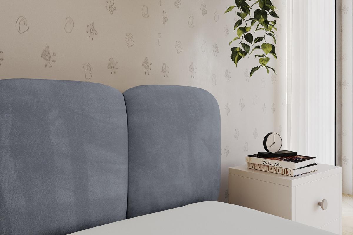 EINZELLBETT Jugendbett mit Bettkasten, Links - AVRY 80x200 Grau - Grau, Holzwerkstoff/Textil (80/200cm) - ALTDECOR