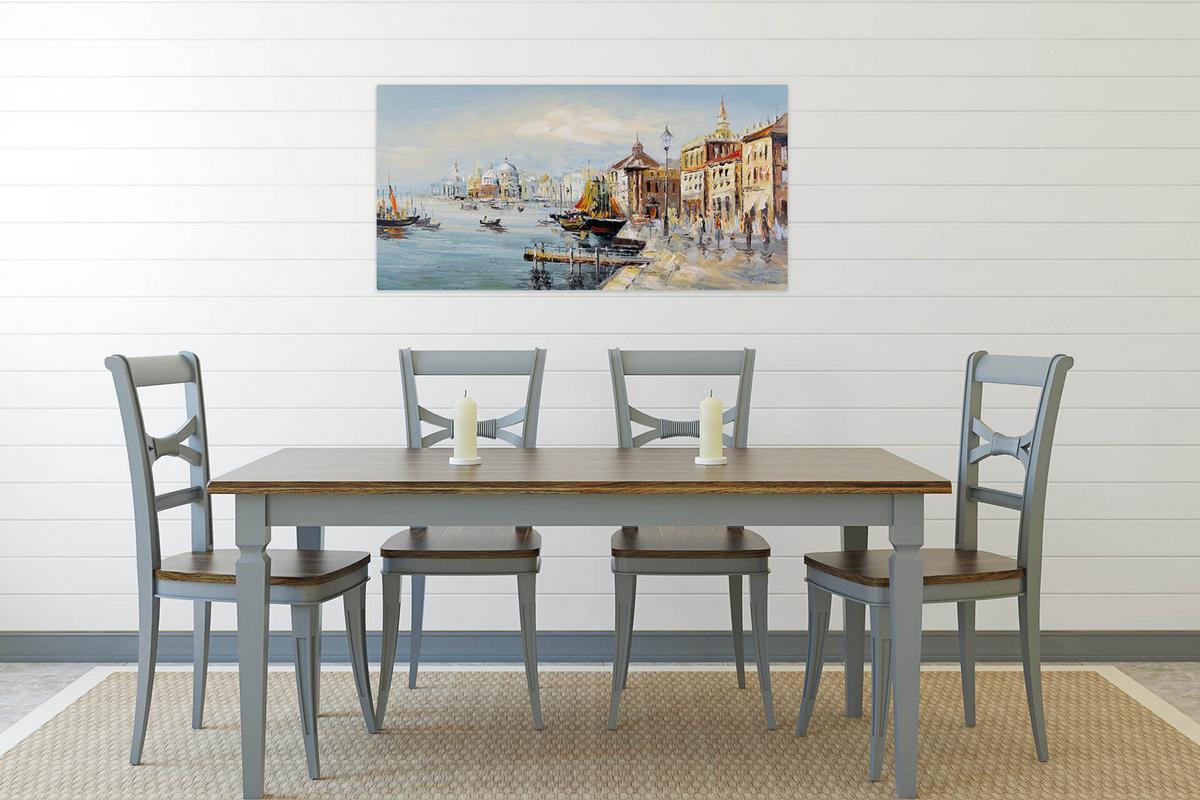 ÖLGEMÄLDE 100/50 cm - Blau, Holz/Textil (100/50cm) - KUNSTLOFT