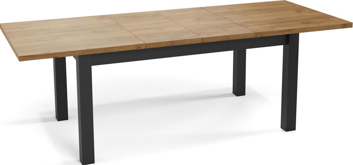 ESSTISCH Davidof rechteckig ausziehbar, Wotan Eiche 160-240/90/76 cm - Eiche Wotan/Schwarz, Holz/Holzwerkstoff (90/240/76cm) - WFL GROUP
