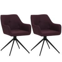 ESSZIMMERSTUHL Schwarz, Bordeaux 2er-Set - Bordeaux/Schwarz, Textil (53/80/59cm) - MCW