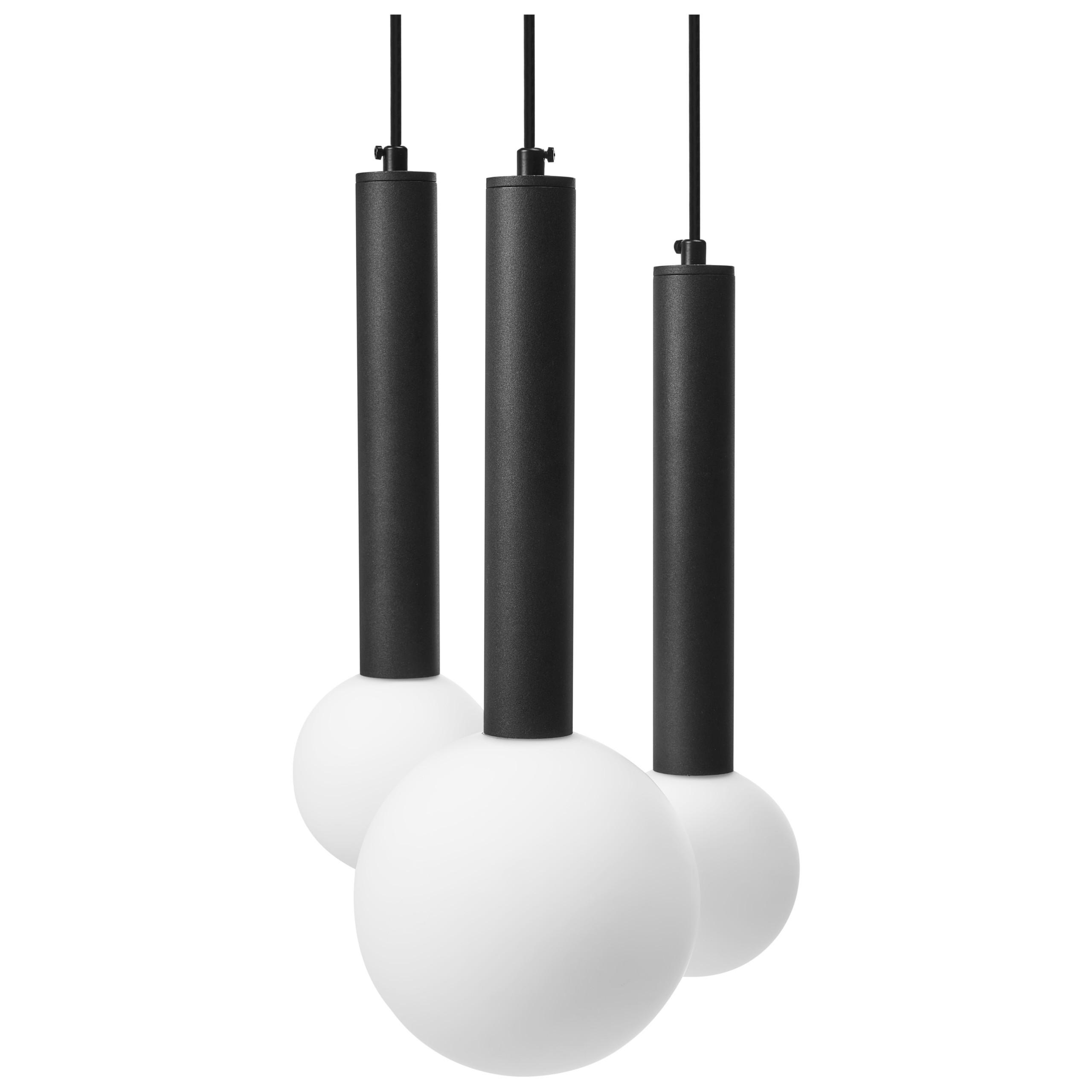 HÄNGELEUCHTE Schwarz Boues - Schwarz/Weiß, Metall (20/30/183cm) - Beliani