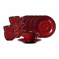 ESPRESSOTASSEN MIT UNTERTASSEN Gambia rot 90 ml 6er Set - Rot, Keramik (0.09L) - Ritzenhoff Breker