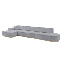 ECKSOFA Ottomane Links IREA-L3 - 412x165x80 cm Grau - Titanfarben, Holzwerkstoff/Textil (412/165cm) - ALTDECOR