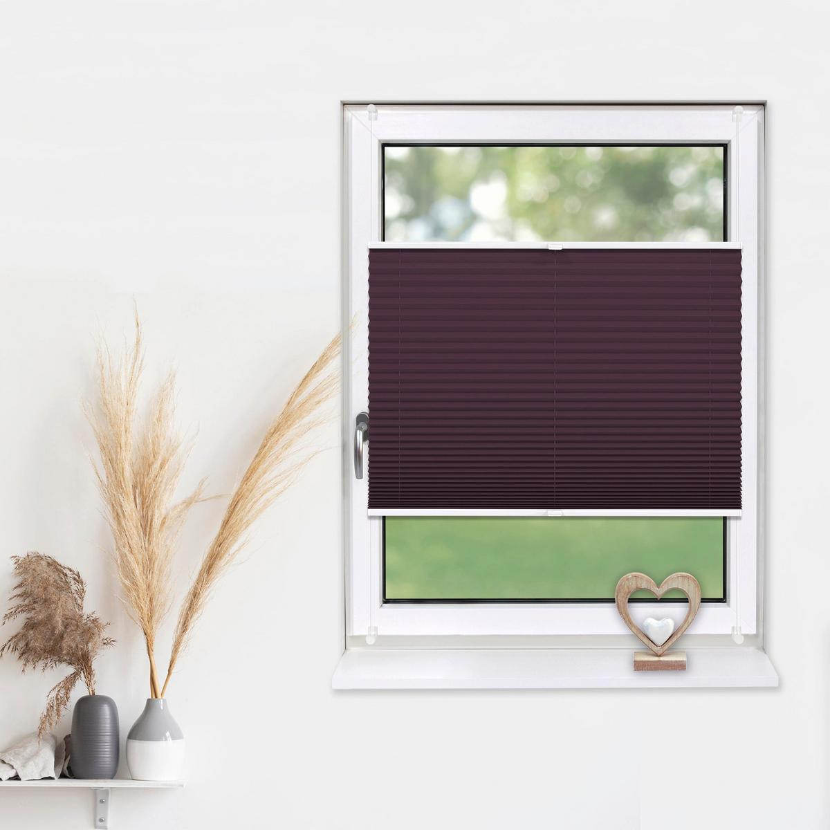 PLISSEE Basic 120 x 150cm Klemmfix ohne Bohren - Violett, Textil (120/150cm) - Deco-Raum