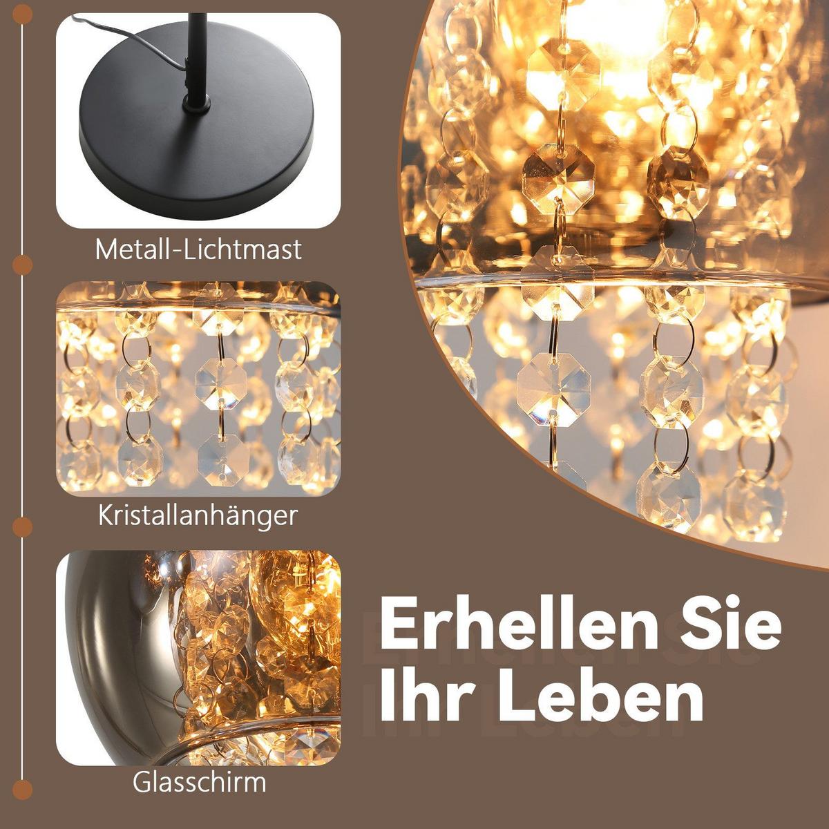 STEHLAMPE Yance 163.5/45/25cm - Schwarz, Metall (163.5/45/25cm) - Nettlife