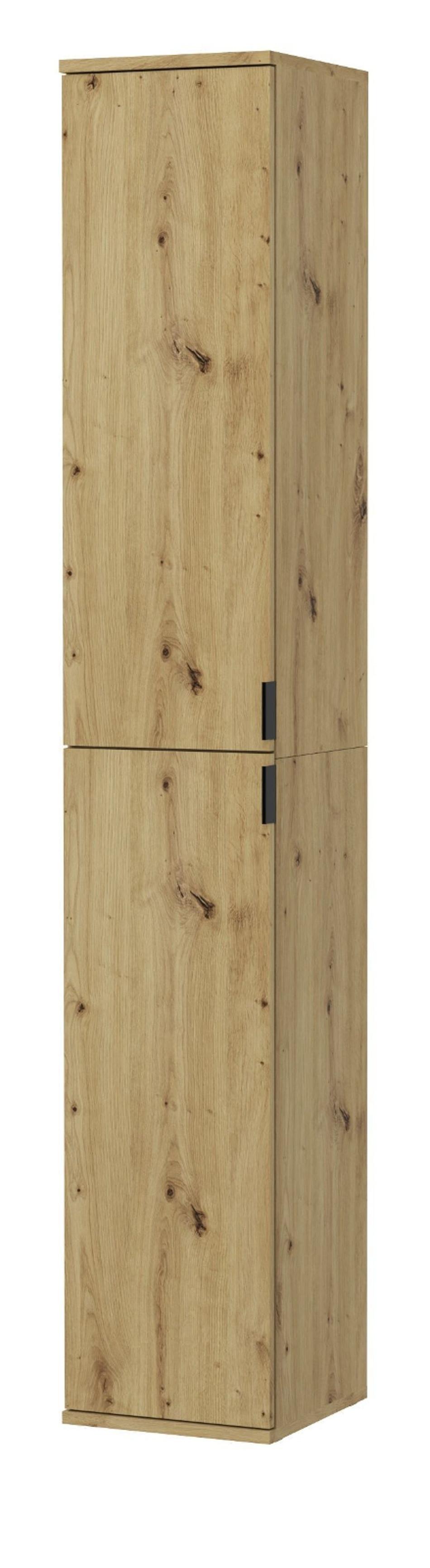 SCHUHSCHRANK Eiche 30 x 193 cm, schmaler Flurschrank mit flexibler Inneneinteilung - Schwarz/Eiche Artisan, Holzwerkstoff/Kunststoff (30/193/34cm) - Inn.Furn