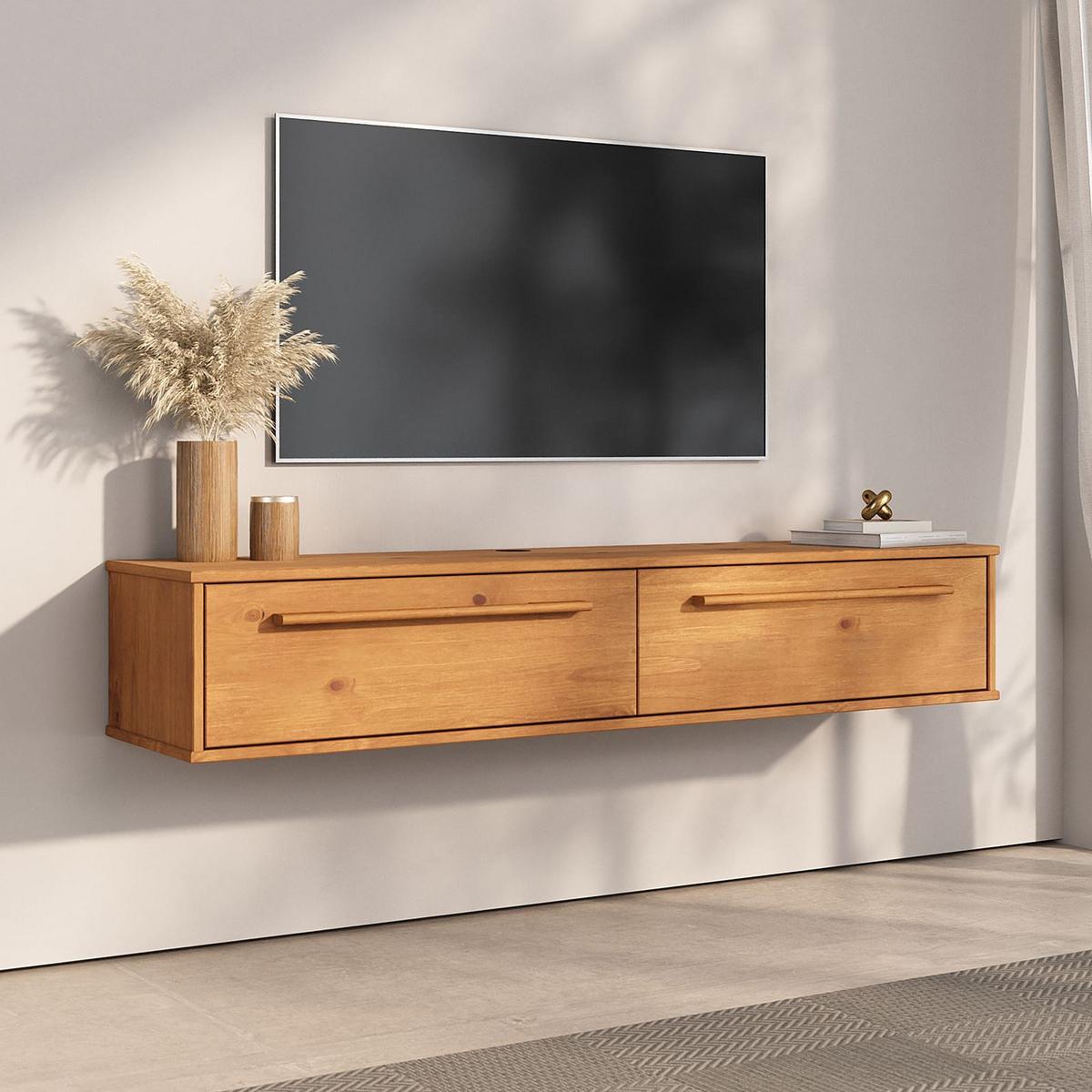 LOWBOARD TECCA Eiche - Eichefarben, Holz (145/26/33cm) - IDIMEX