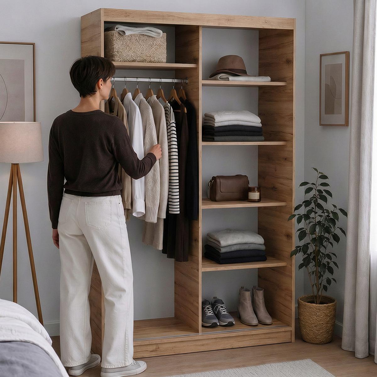 SCHWEBETÜRENSCHRANK Donatello mit 2 Türen. 120 cm, eiche Artisan+Schwarz - Schwarz/Eiche Artisan, Holzwerkstoff (120/205/60cm) - Beautysofa