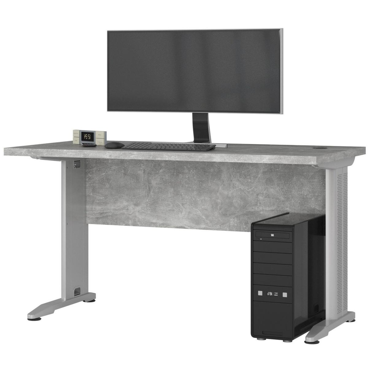 SCHREIBTISCH Beton 76/135/60 - Grau, Holzwerkstoff (60/135/76cm) - RAUMHIRSCH FURNITURE