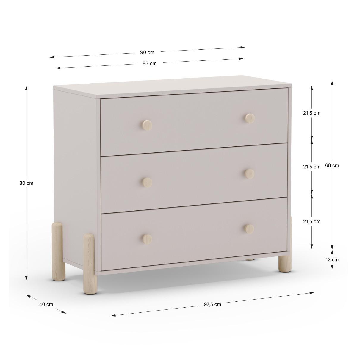 SCHRANK Enola Beige 90/40/80 cm - Beige, Holz (40/80/90cm) - Calicosy