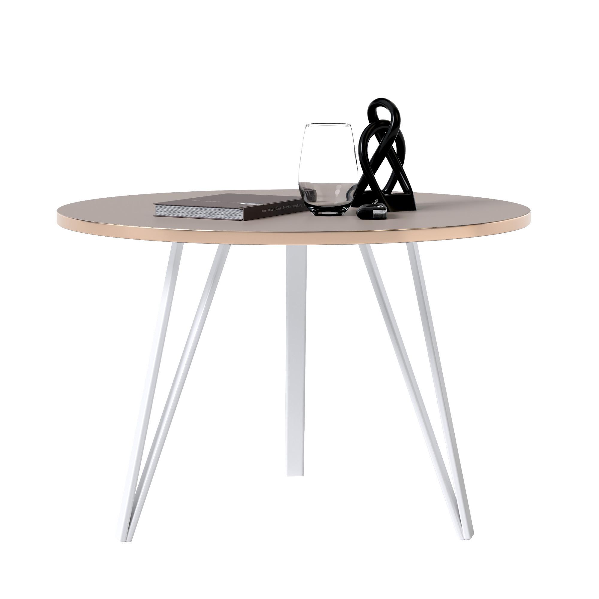 COUCHTISCH RIO mit goldener Kante – Kaschmir - Kaschmir, Holzwerkstoff (67/67/45cm) - Idohome