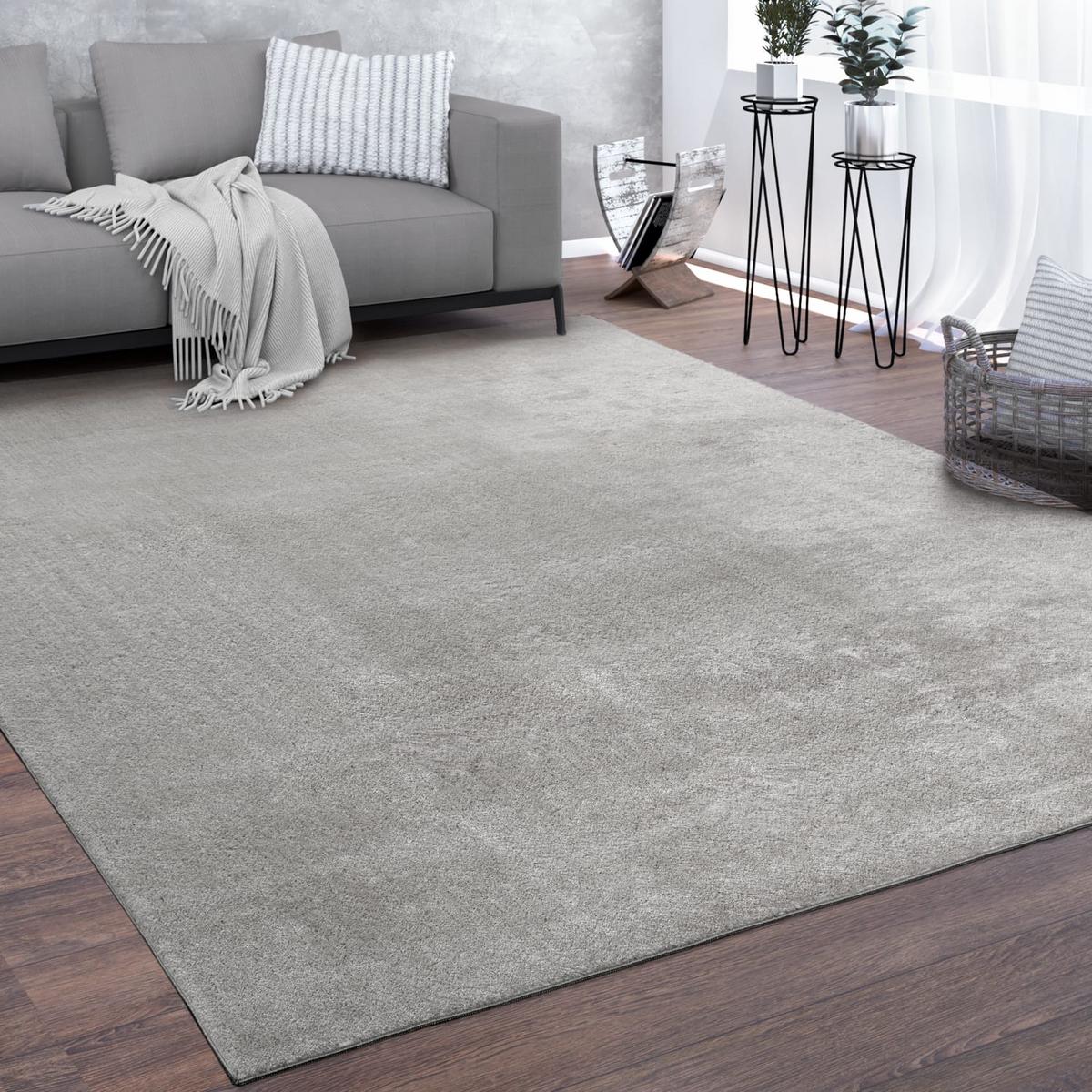 KURZFLORTEPPICH, einfarbig, Silber, 200 x 200 cm - Silberfarben, Textil (200/200cm) - KADIMA DESIGN