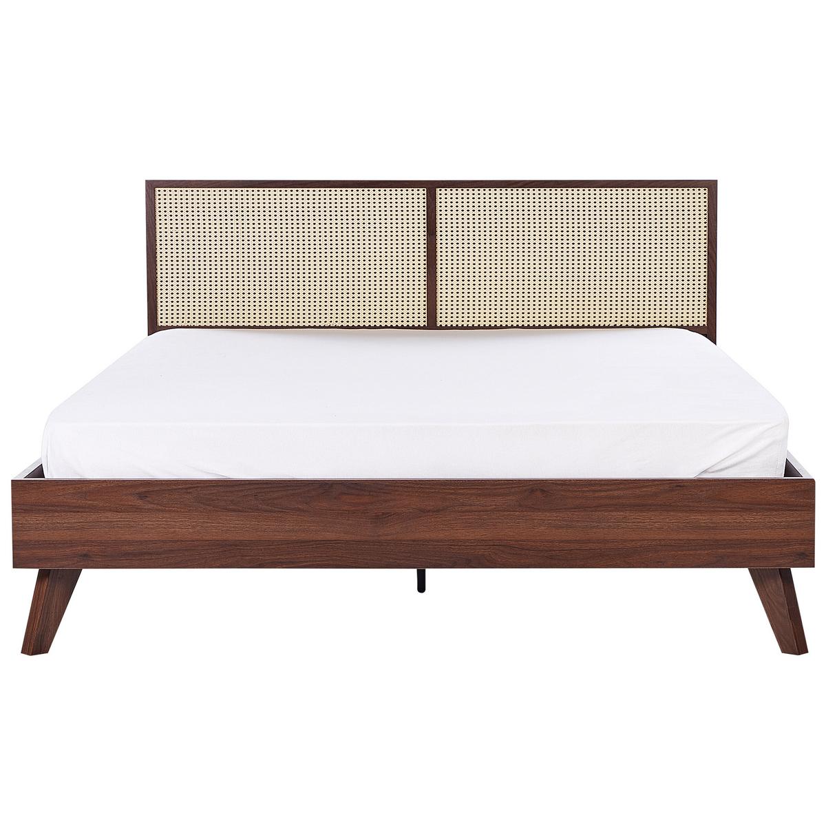 BETT mit Lattenrost 180/200 cm Braun Monpazier - Braun/Naturfarben, Holzwerkstoff (180/200cm) - Beliani