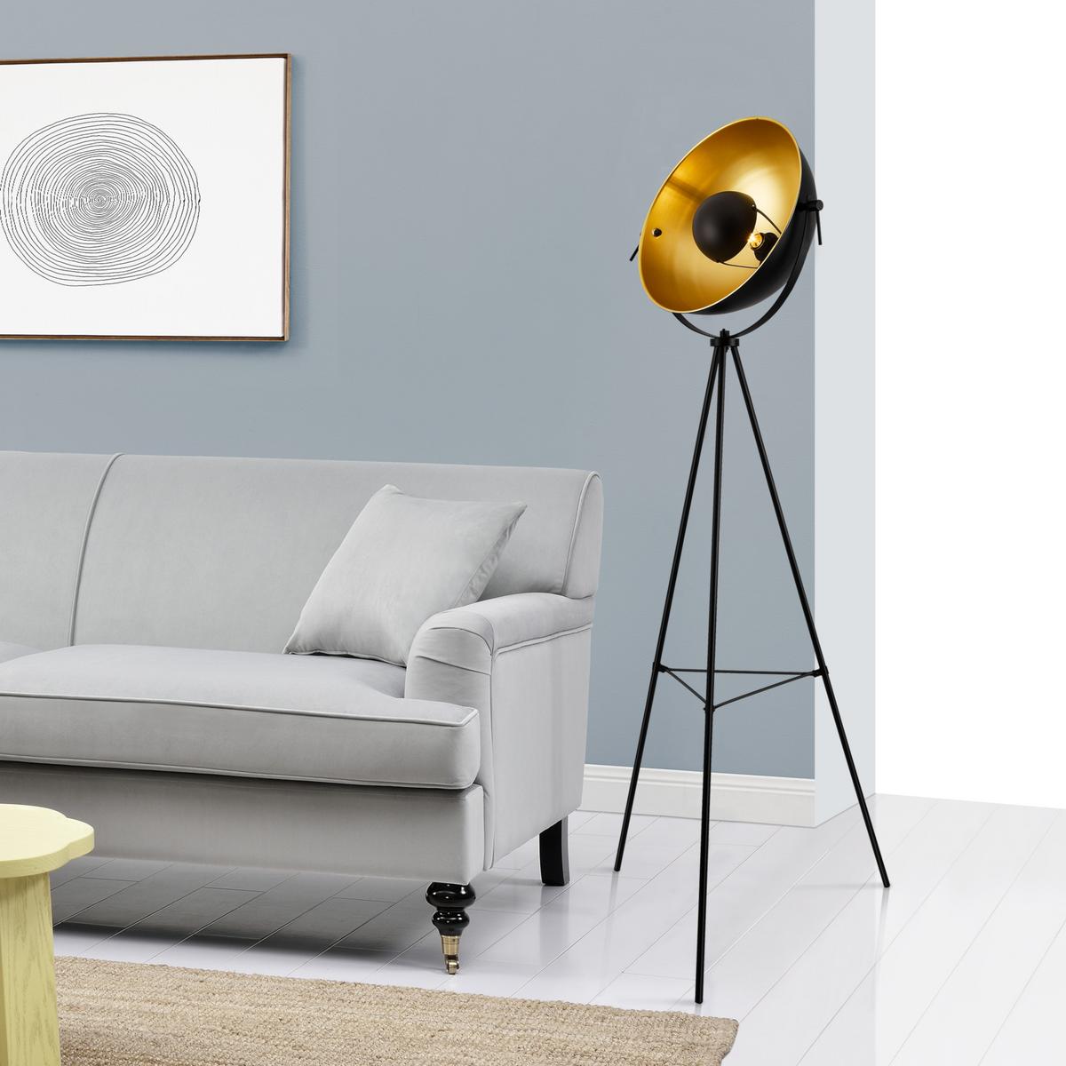 STEHLEUCHTE Angers - Schwarz, Metall (40/40/158cm) - lux.pro