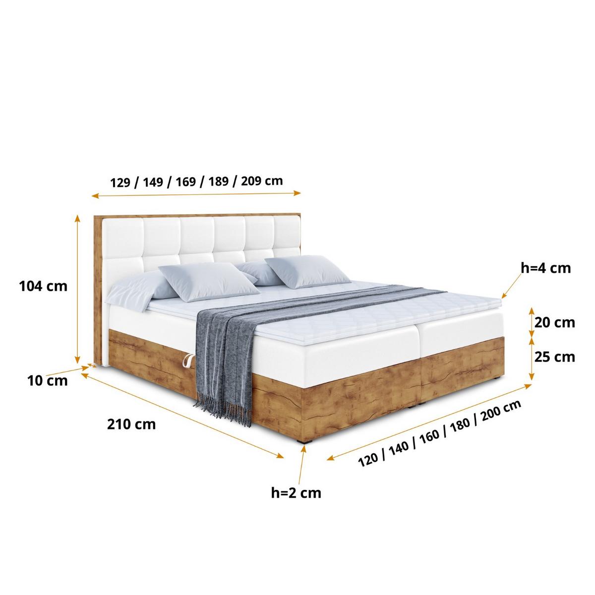 BOXBETT mit Matratze H3 und Lattenrost - LOLLI7 - 180x200 - Weiß Hochglanz - Weiß, Holzwerkstoff/Kunststoff (180/200cm) - ALTDECOR