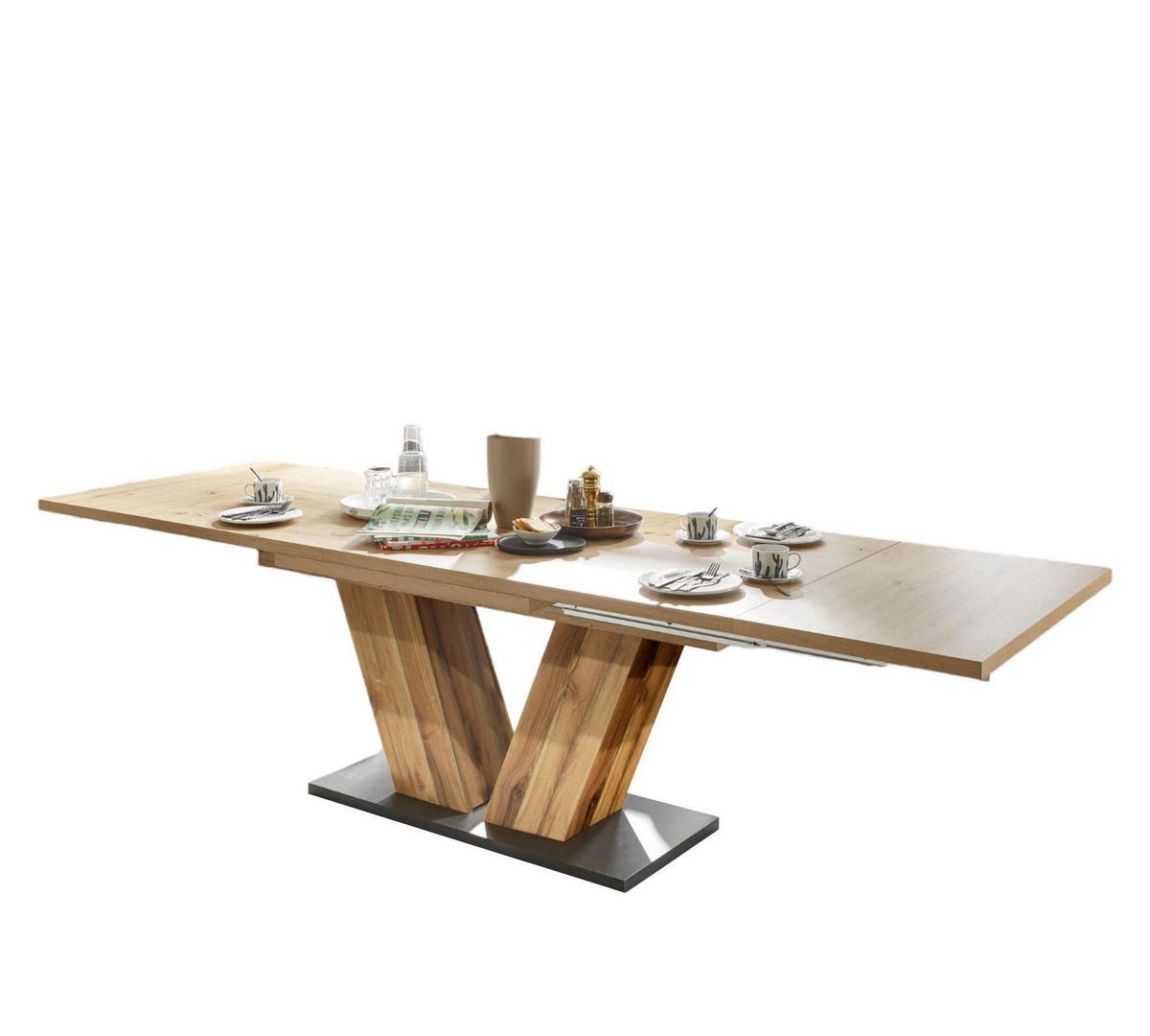 ESSTISCH ausziehbar Elena 180x90x76 Plankeneiche/Asteiche - Naturfarben, Holzwerkstoff (180/90/76cm) - 58aufmkessel