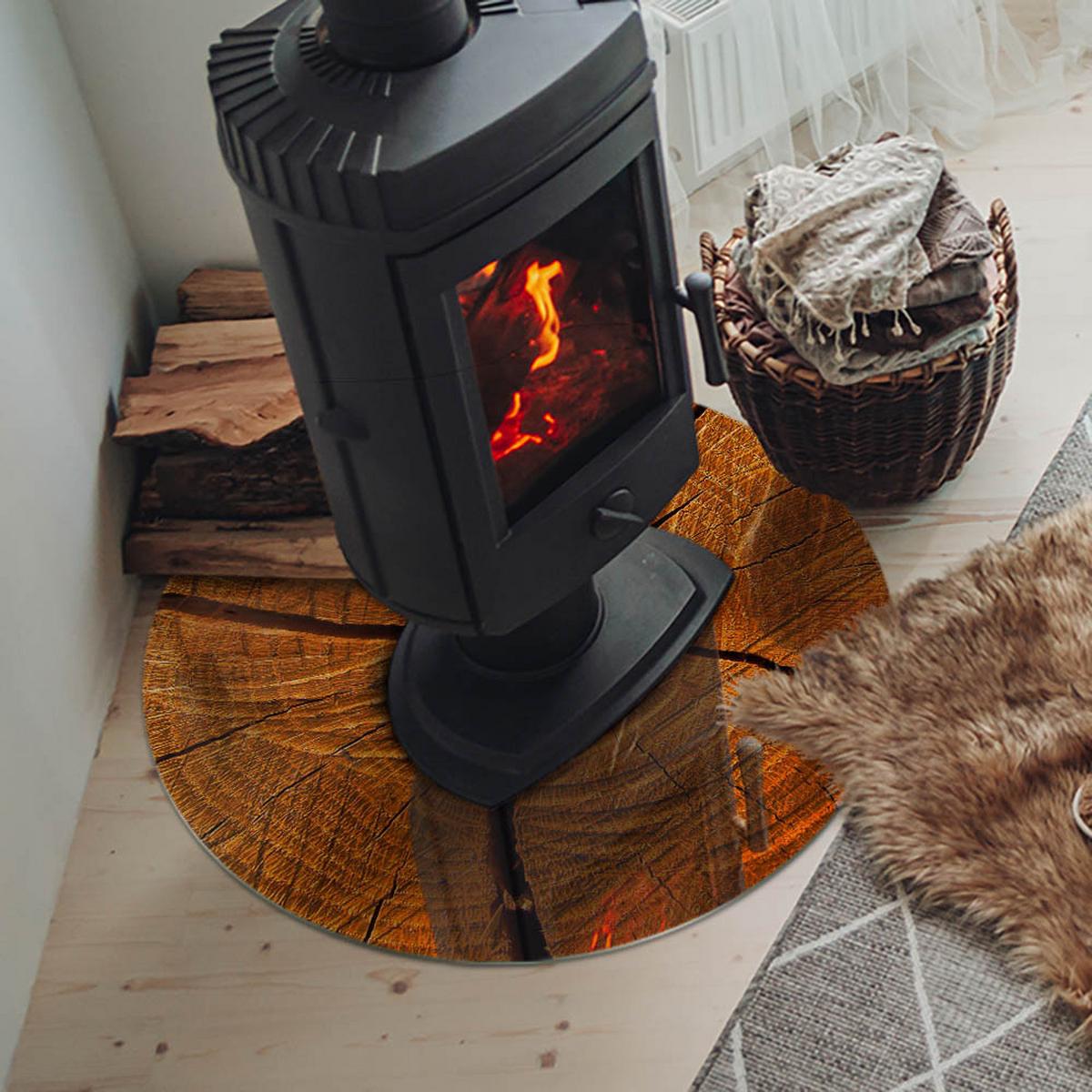 GLASPLATTE für Kamin Ø 70 cm - Orange, Glas (70/70/0.4cm) - TULUP