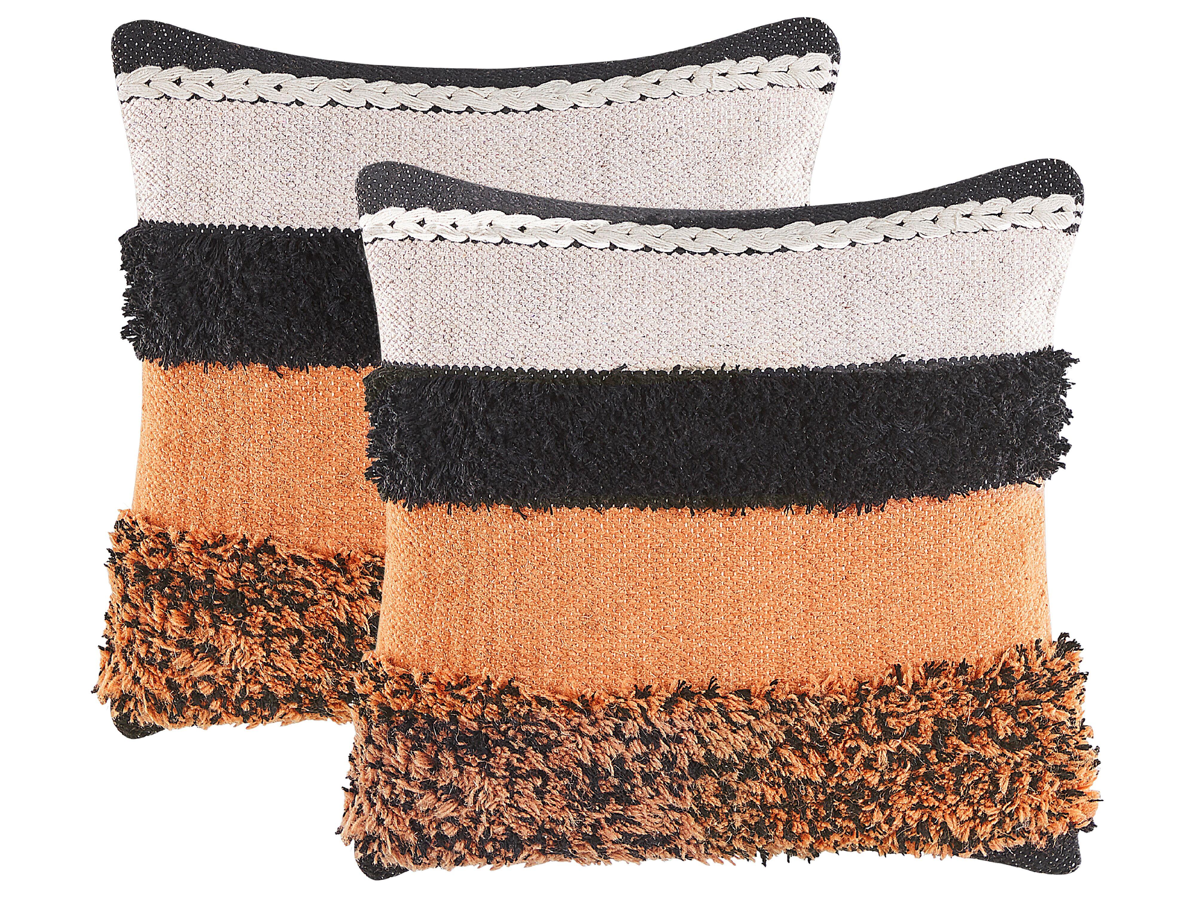 DEKOKISSEN 2er-Set Bunt 45/45 cm Mihalgazi - Multicolor, Naturmaterialien/Textil (45/45cm) - Beliani