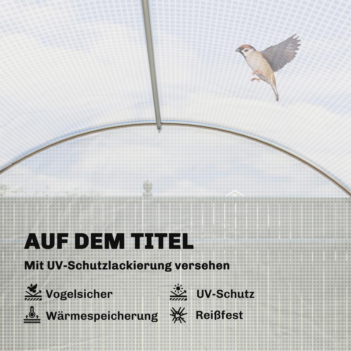 FOLIENGEWÄCHSHAUS PE Stahl Weiß - Weiß, Kunststoff (300/200/396cm) - Outsunny