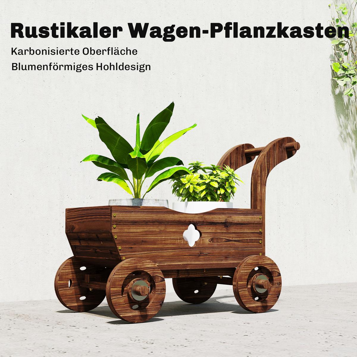 HOCHBEET Tannenholz Verkohlt - Braun, Holz (38/52/68cm) - Outsunny