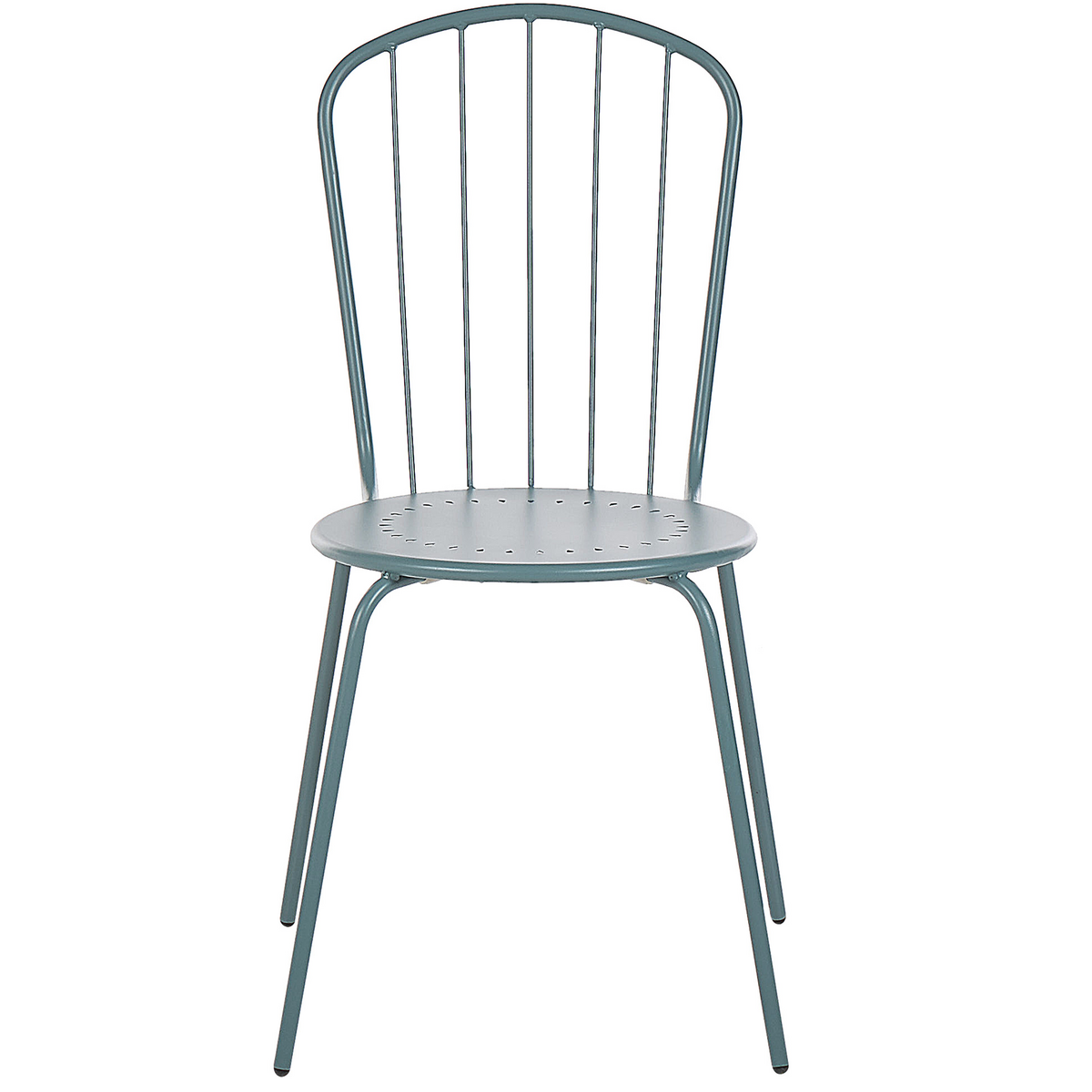 GARTENSTUHL 4er-Set Stahl hellblau Calvi - Blau, Metall (40/89/47cm) - Beliani