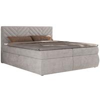 BOXBETT AVERTA 140/200 - Hellgrau Schenille glatt - H4 - Hellgrau, Textil (140/200cm) - MKS