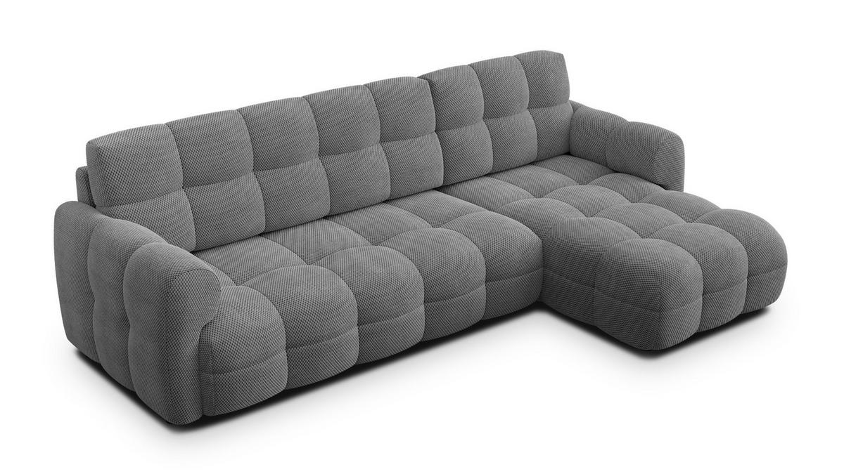 ECKSOFA MELLOW 4-Sitzer, grau - Schwarz/Grau, Holz/Textil (262/156cm) - Wozimo