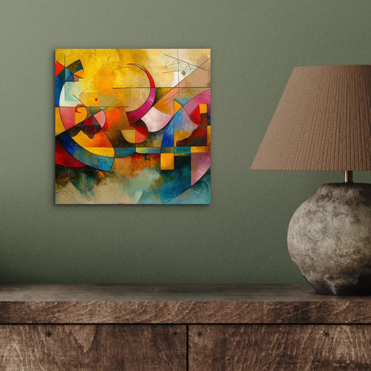METALLBILD Kunst - Abstrakt - Modern 20x20 cm - Gelb, Metall (20/20cm) - MuchoWow