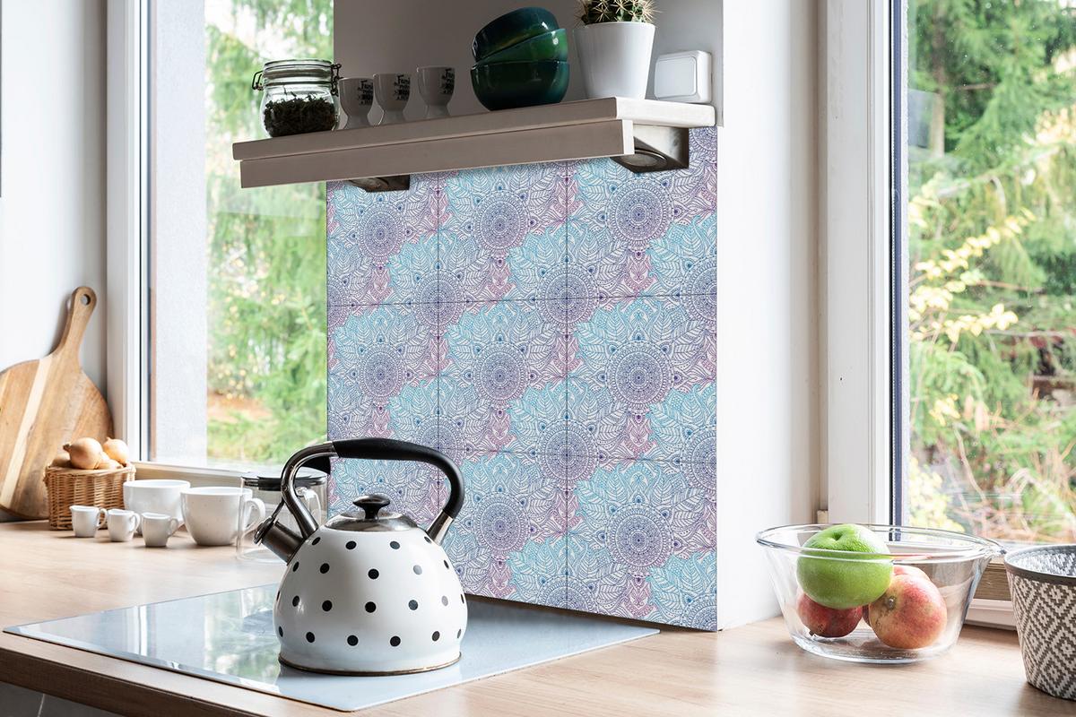 SELBSTKLEBENDE Wandfliesen 9 Stück 30x30 cm - Arabisches Mandala - Multicolor, Textil (30/1.6/30cm) - TULUP