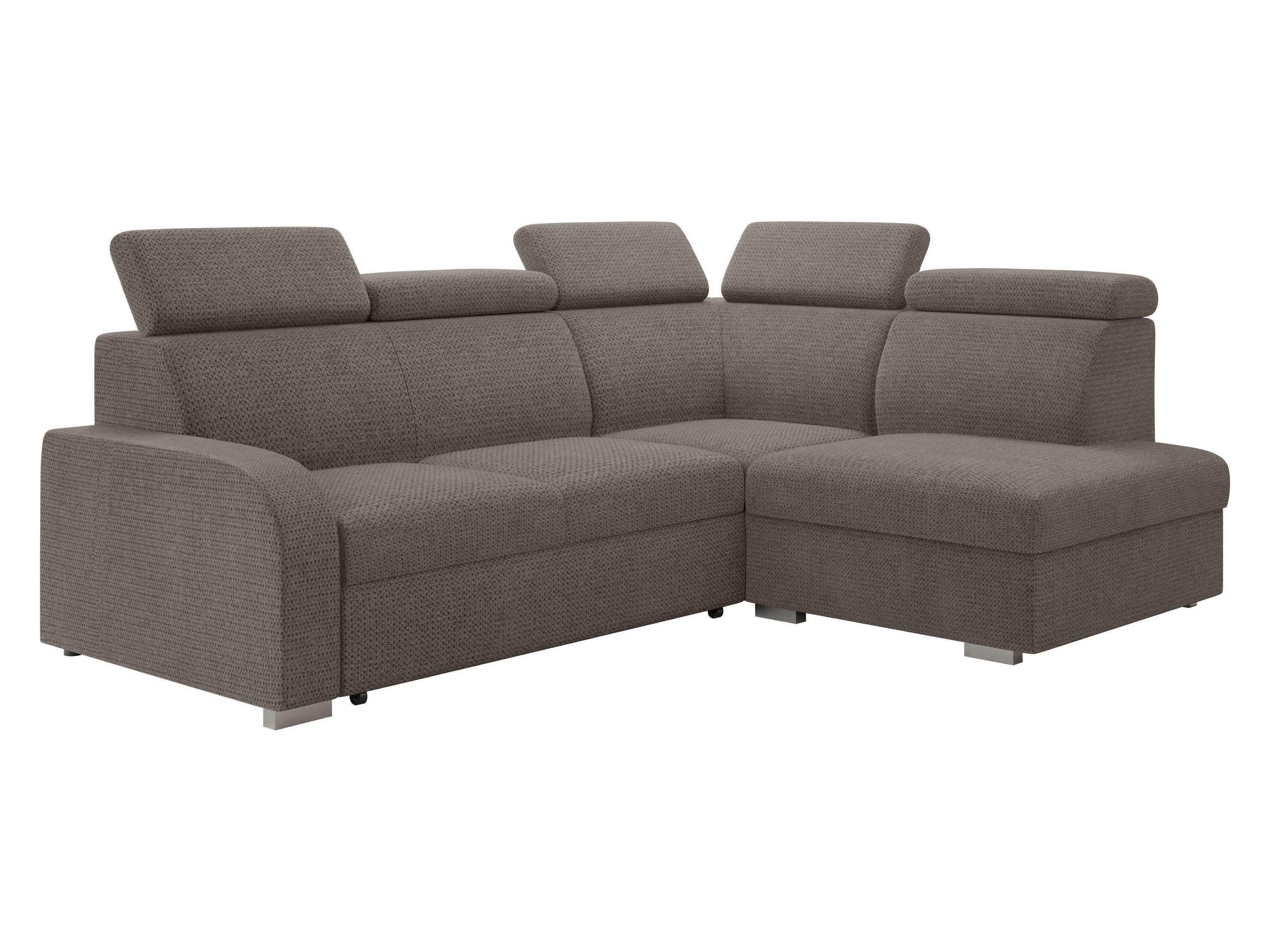 ECKSOFA Oslo 2rRLXp, Seite: Rechts 2R+R+LXP - Hellbraun/Silberfarben, Holz/Textil (250/200cm) - MIRJAN24