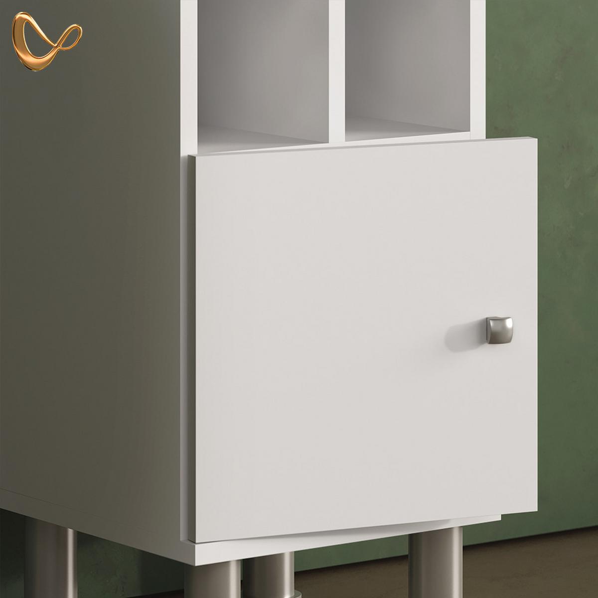 MIDISCHRANK Fucino Weiß 30 x 95 cm - Weiß, Holzwerkstoff (30/95/30cm) - Livinity®