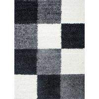 TEPPICH Hochflor RHEIN in Schwarz, kariert, 120 x 170 cm - Schwarz, Textil (170/120cm) - KADIMA DESIGN