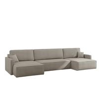 WOHNLANDSCHAFT Louis Scala - Hellgrau, Holzwerkstoff/Textil (348/83/142cm) - Fun Möbel