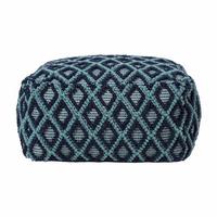 SITZPOUF Tula blau-grün gemustert, 55/55/30 cm - Blau, Textil (55/30/55cm) - Homescapes