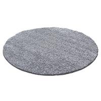 HOCHFLORTEPPICH RHEIN, einfarbig, Hellgrau, Ø 120 cm - Grau, Textil (120/120cm) - KADIMA DESIGN