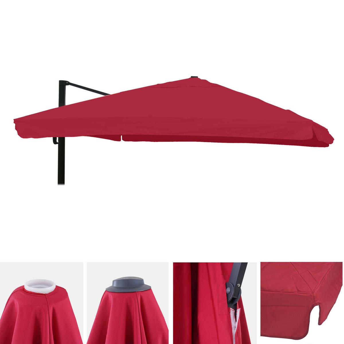 ERSATZ-BEZUG FÜR SCHIRM Bordeaux - Bordeaux, Textil (335/335cm) - MCW