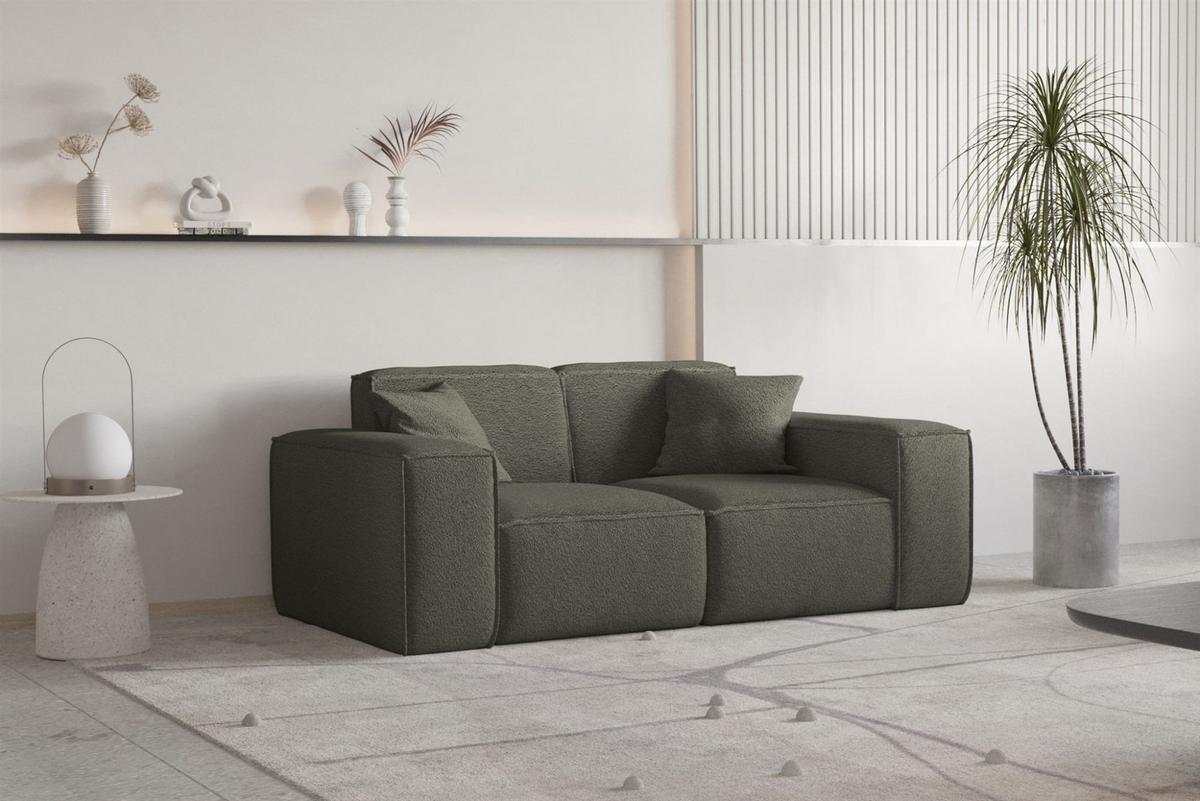 SOFASET Celes Premium 3-2-1 In Ascot - Jadegrün, Holzwerkstoff/Textil (225/73/88cm) - Fun Möbel