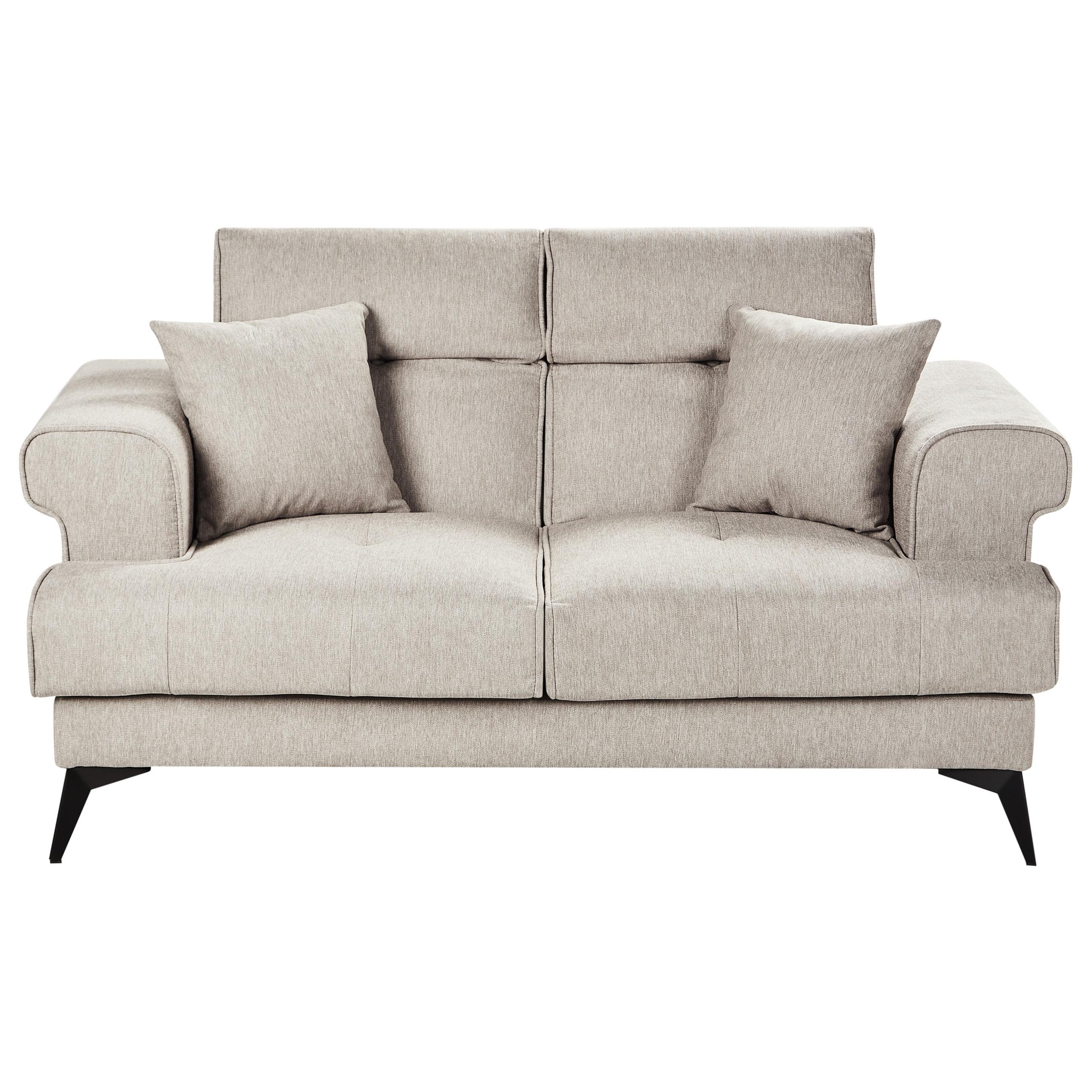 2-SITZER-SOFA Stoff Taupe Skive - Taupe, Textil (160/88/85cm) - Beliani