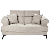 2-SITZER-SOFA Stoff Taupe Skive - Taupe, Textil (160/88/85cm) - Beliani